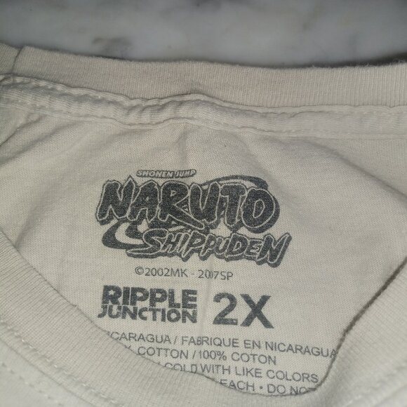 Naruto Shippuden 2002 Men's Graphic Tee 2X Tan & Black - Picture 3 of 4